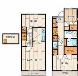 青葉台ペット可賃貸テラスハウス「Ｋ．Ｍ．Ｈ．ＣＯＵＲＴ ＦＯＲＥＳＴ Ｂ」E号室